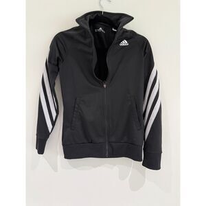 Adidas Women's Black and White Track Jacket - Sz XS, EUC